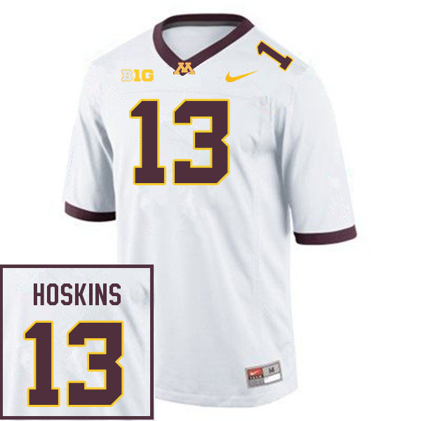 Men #13 Kristen Hoskins Minnesota Golden Gophers College Football Jerseys Sale-White